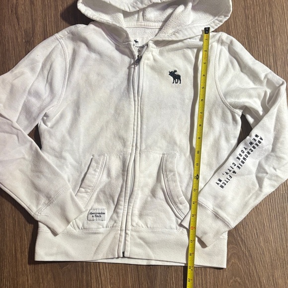 Ambercrombie & Fitch Kids White Hoodie Full Zip 11 12 Y2K - Picture 3 of 6